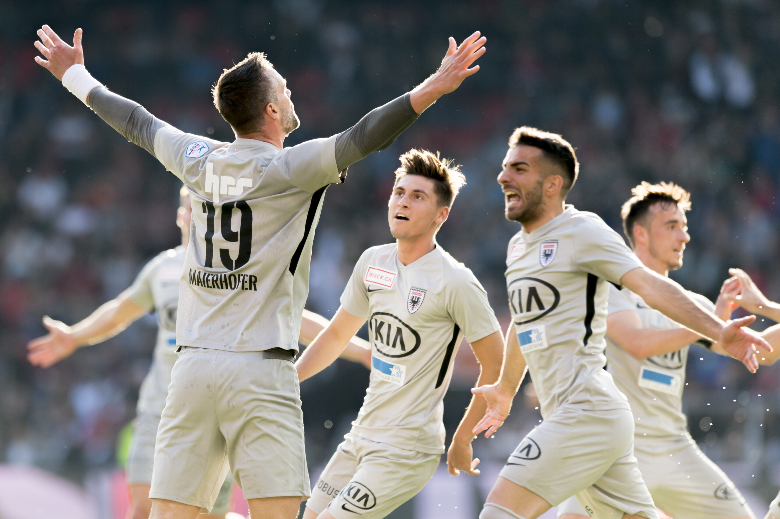 FUSSBALL, BARRAGE, SUPER LEAGUE, NATIONALLIGA A, CHALLENGE LEAGUE, NATIONALLIGA B, MEISTERSCHAFT, SAISON 2018/19, FC XAMAX, FC AARAU,