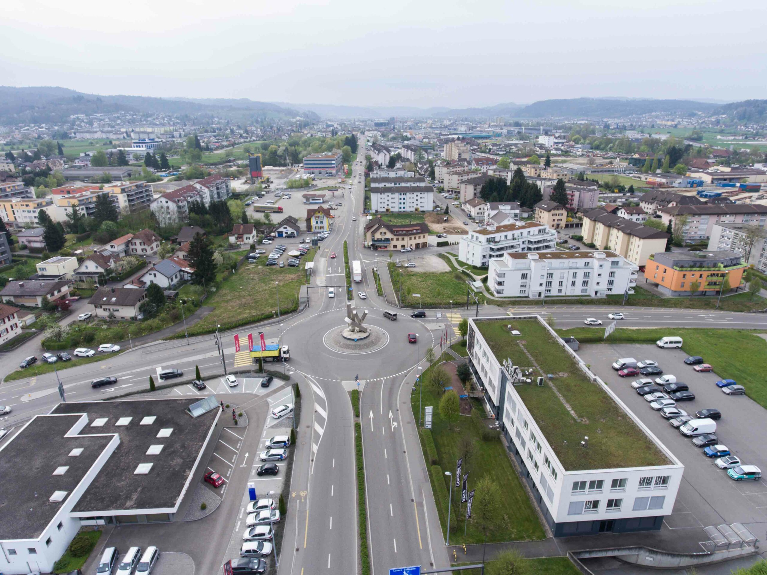 Oftringen aus der Luft, aufgenommen im April 2017