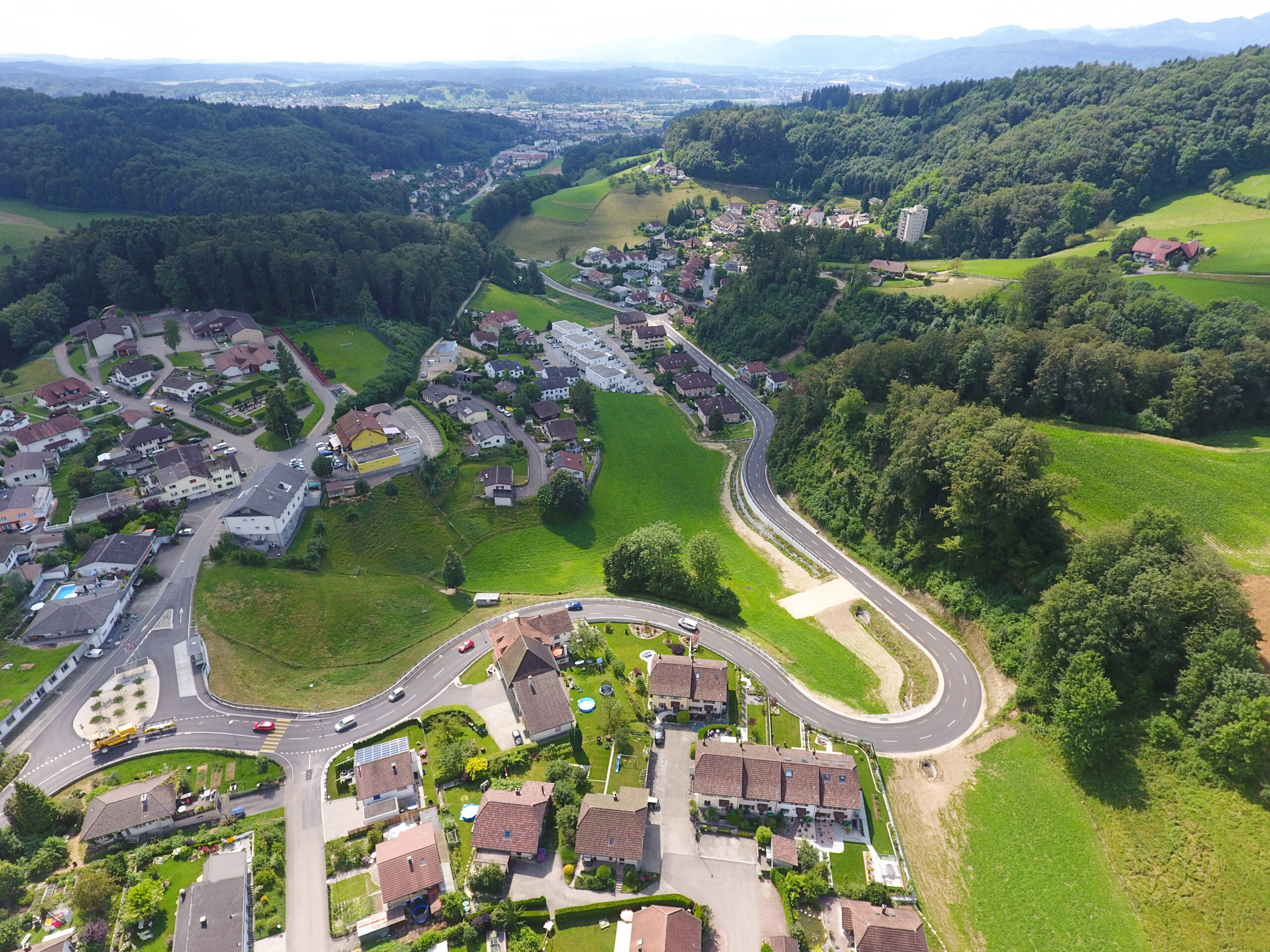 Zofingen aus der Luft, aufgenommen im Sommer 2016.